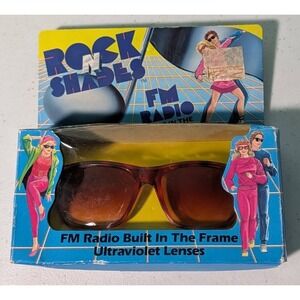 Rock N Shades FM Radio Built In The Frame Ultraviolet Lenses Original Box